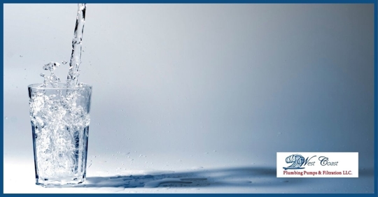 Water being poured into a glass.